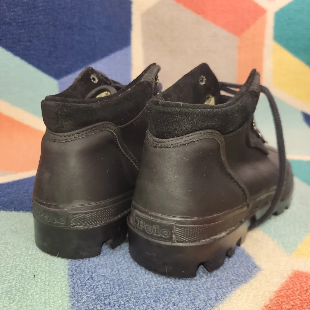 Polo Ralph Lauren Boots Hiking Style‎ Lug Sole Waterproof Ankle Boots Size 8.5